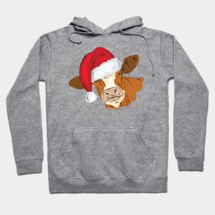 Cow Christmas Santa Hat Hoodie